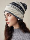 COMOBOCA 100% Cashmere Women's Nordic Knit Beanie