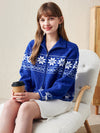 COMOBOCA 100% Wool Women's Winter Wonderland Knit Cardigan
