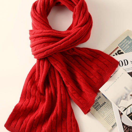 COMOBOCA RED 100% Cashmere Women's Soft Versatile Scarf