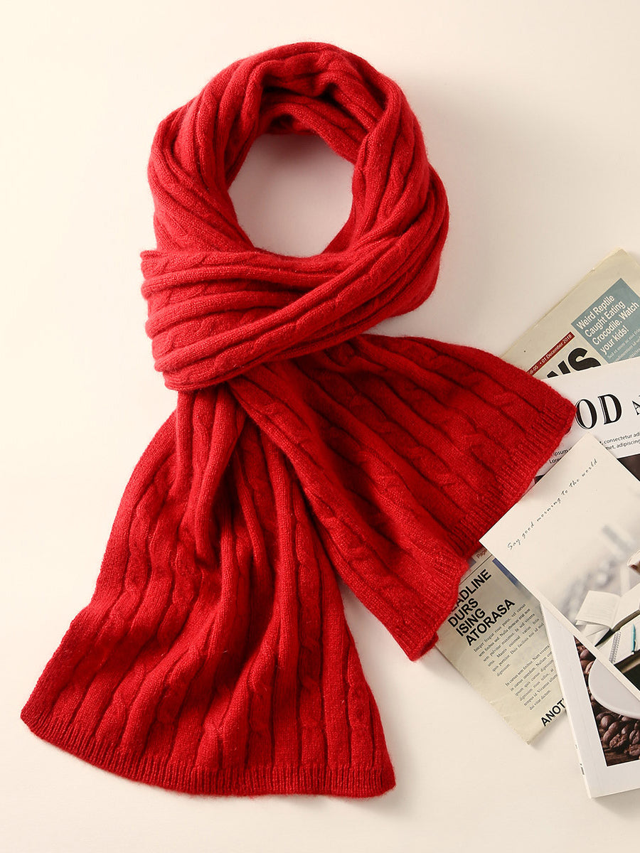 COMOBOCA RED 100% Cashmere Women's Soft Versatile Scarf