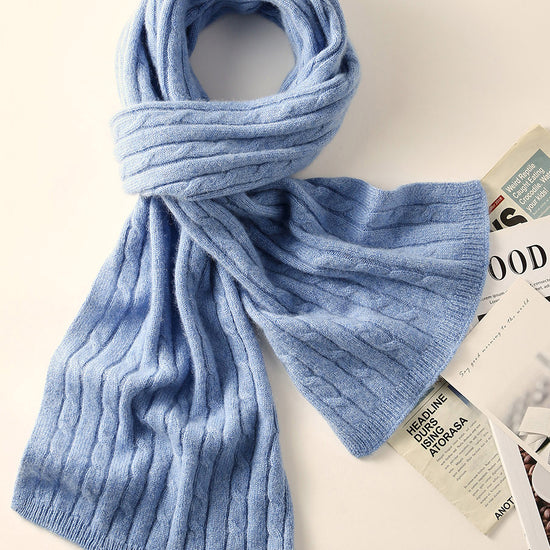 COMOBOCA BLUE 100% Cashmere Women's Soft Versatile Scarf