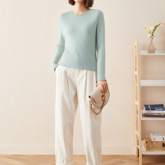 COMOBOCA 100% Cashmere Women's Loose Knit Sweater