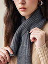 COMOBOCA Gray 100% Cashmere Luxurious Ribbed Scarf