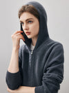 COMOBOCA 100% Cashmere Women's Double Zip Hoodie