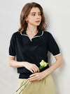 COMOBOCA Women's Casual Contrast Trim Polo T-Shirt