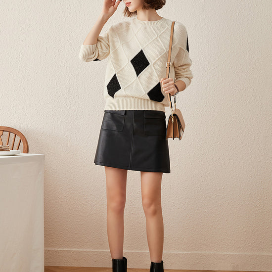 COMOBOCA 100% Cashmere Women's Sweater with Gold&Silver Threads