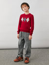 COMOBOCA 100% Wool Kids' Argyle Pattern Round Neck Sweater