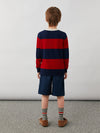 COMOBOCA 100% Wool Kids' Striped Henley Sweater