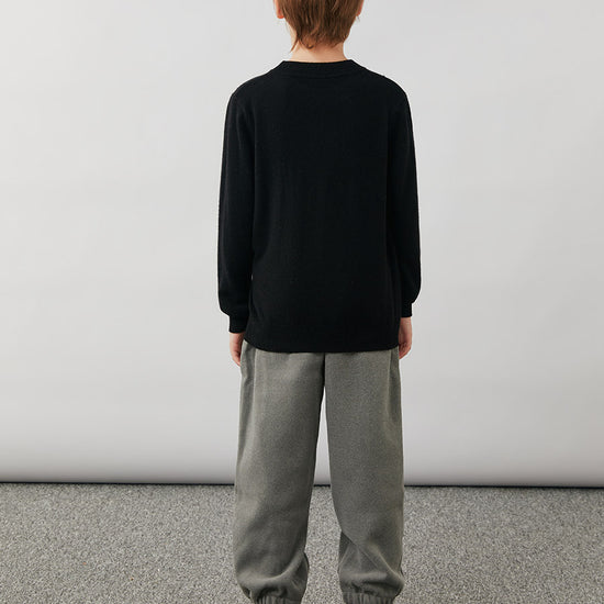 COMOBOCA 100% Wool Kids' Argyle Pattern Round Neck Sweater