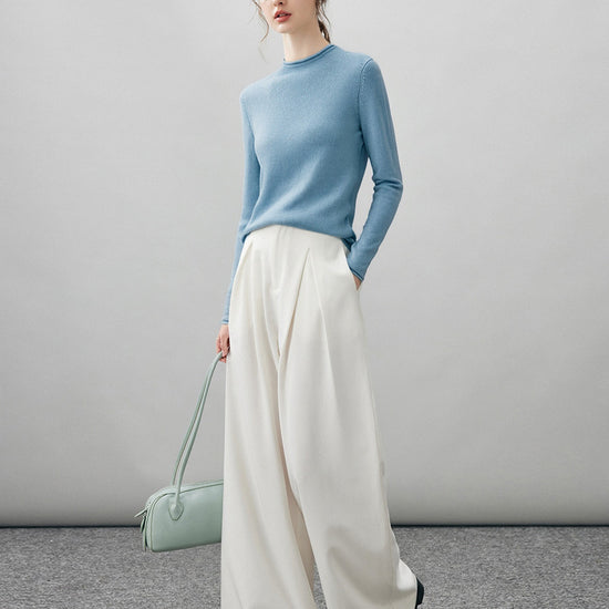 COMOBOCA 100% Cashmere Women's Round Neck Knit sweater