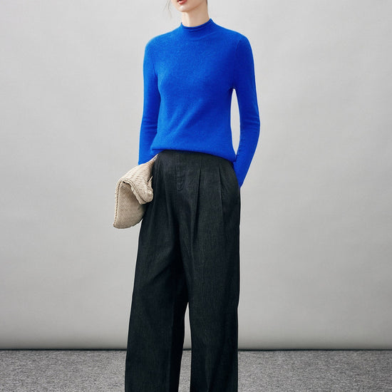 COMOBOCA 100% Cashmere Women's Round Neck Knit sweater