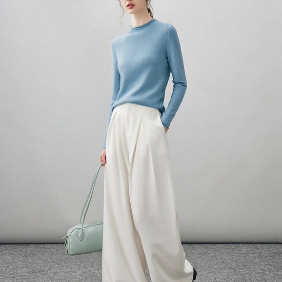 COMOBOCA 100% Cashmere Women's Round Neck Knit sweater