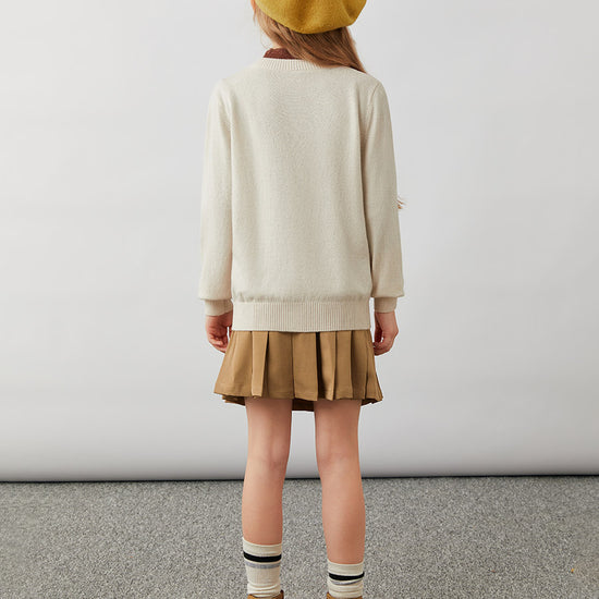 COMOBOCA 100% Wool Kids' Colorful Buttons Argyle Cardigan