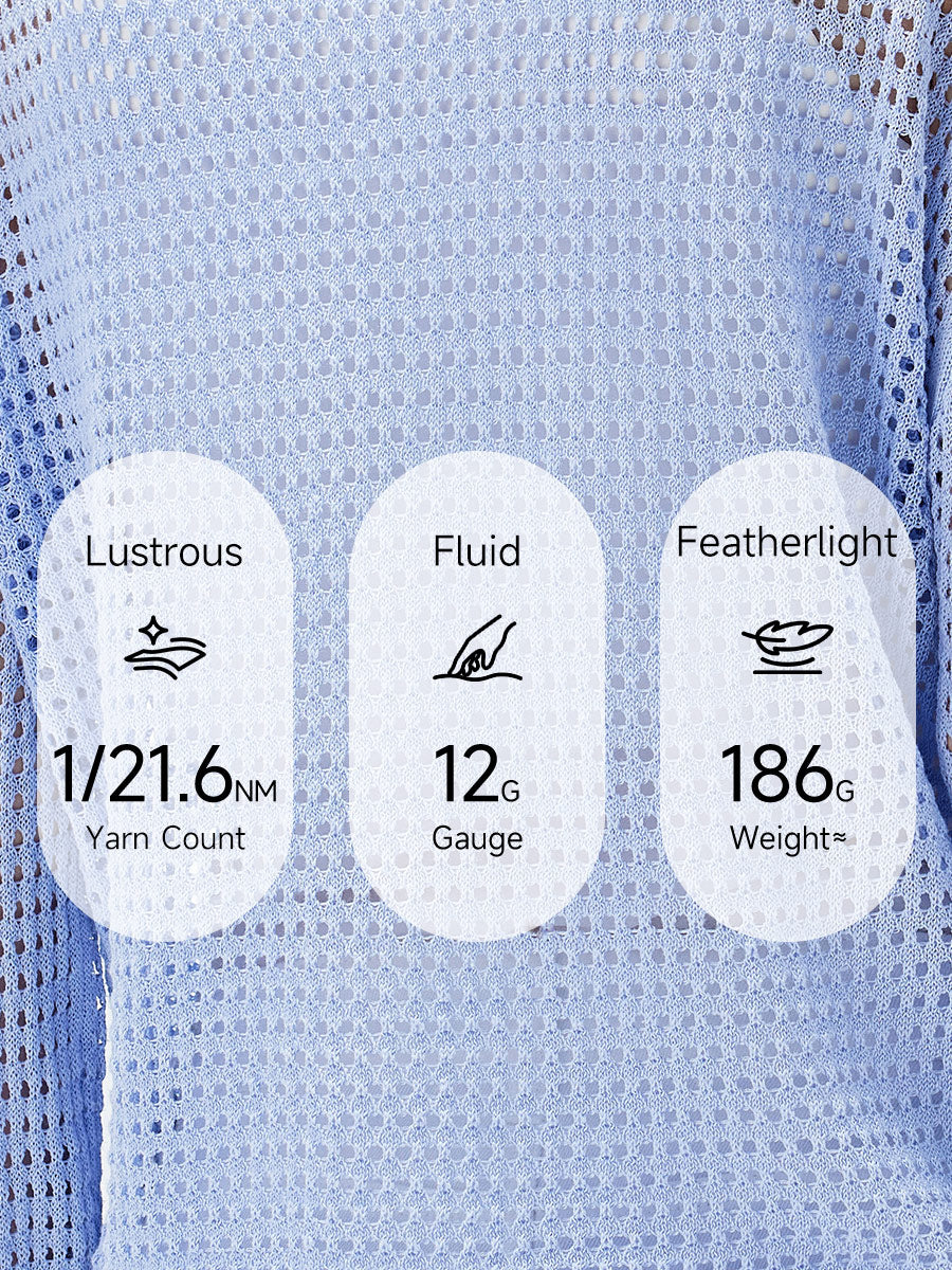 COMOBOCA Women's Sheer Mesh Knit Overpull Top