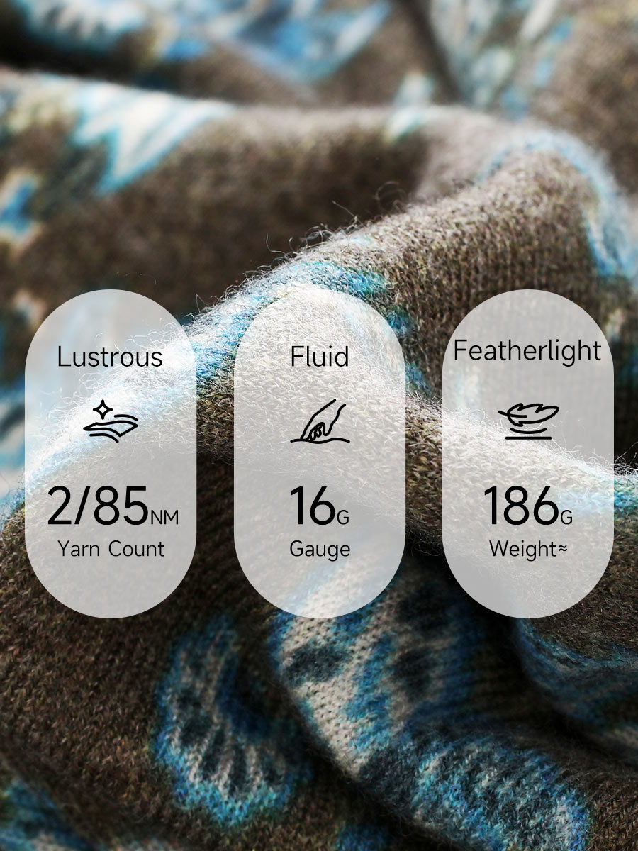 COMOBOCA Women's Paisley Floral Print Knit Sweater