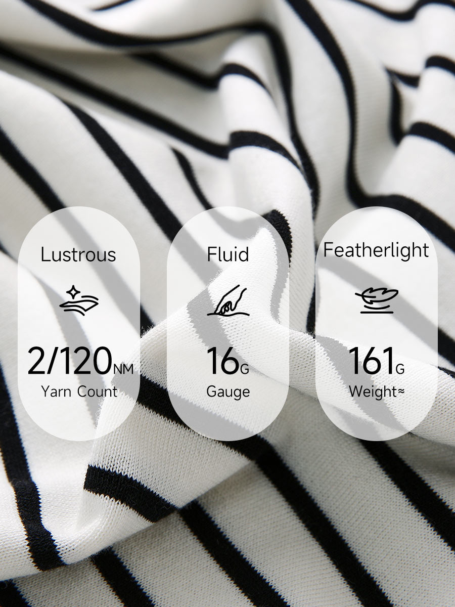 COMOBOCA Women's Striped Henley Button Knit Sweater