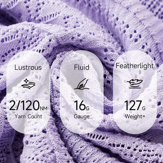 COMOBOCA Women's Scalloped Hem Openwork Knit Cardigan