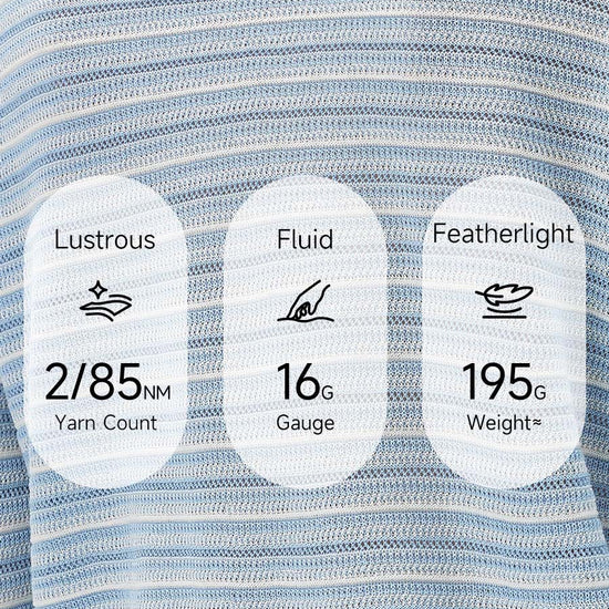 COMOBOCA Women's Striped Mesh Knit Round Neck Sweater