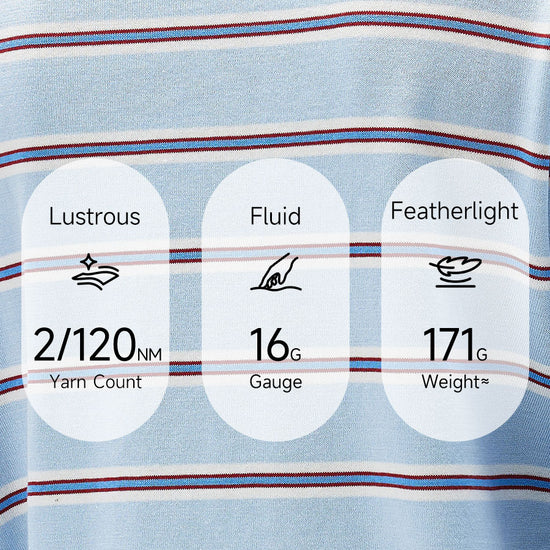 COMOBOCA Women's Layered Striped Round Neck Knit Sweater