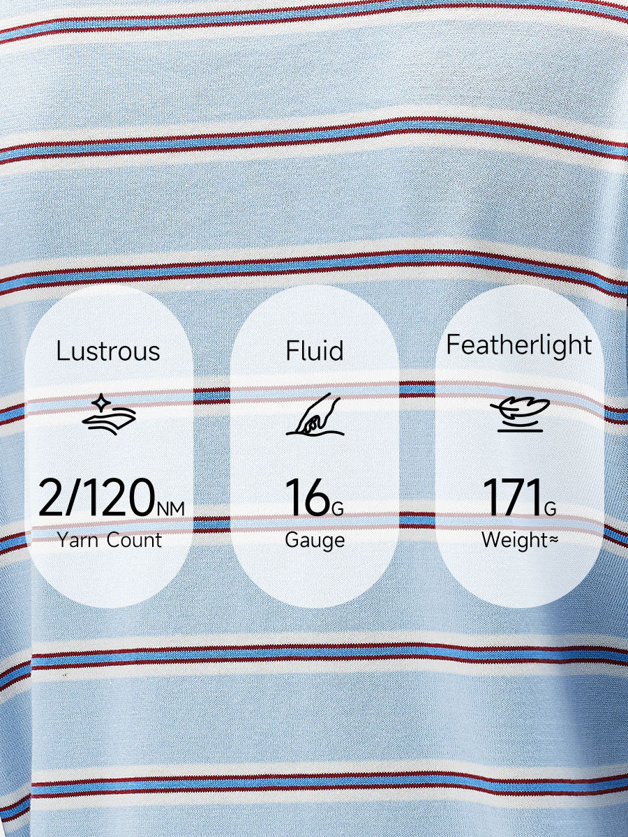 COMOBOCA Women's Layered Striped Round Neck Knit Sweater