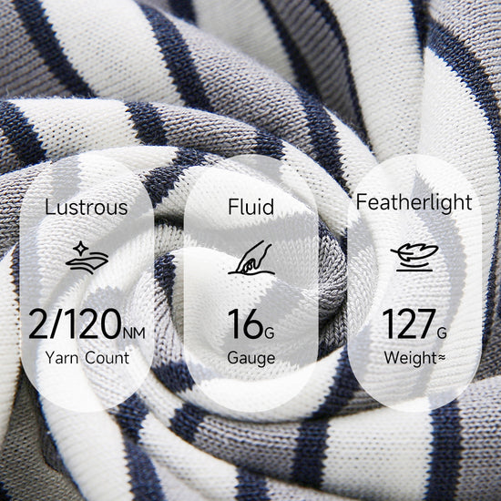 COMOBOCA Women's Embroidery Striped Knit Top