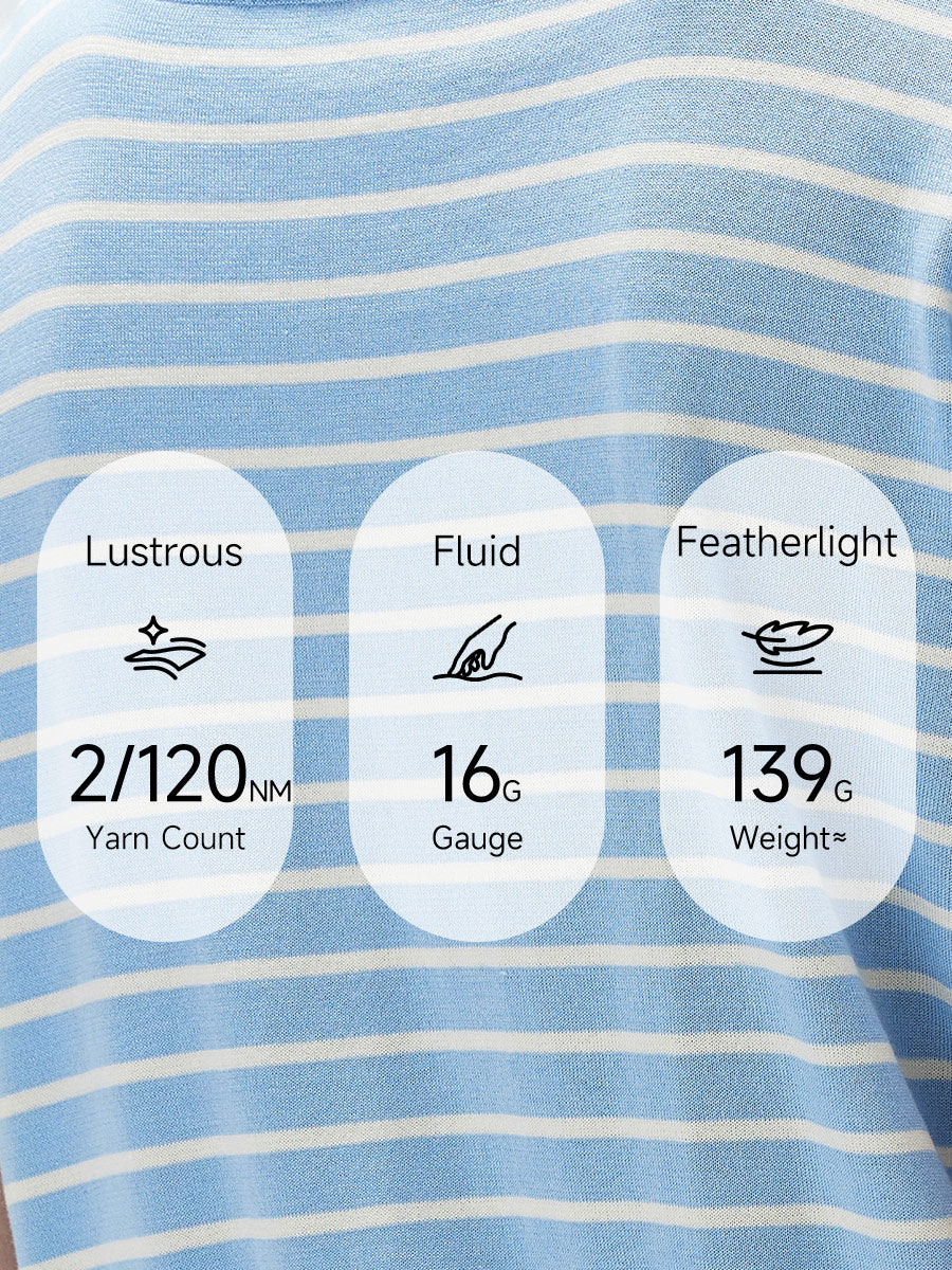 COMOBOCA Women's Striped Short Sleeve Knit Cardigan