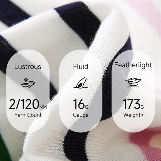 COMOBOCA Women's Stripe Round Neck Knit Sweater