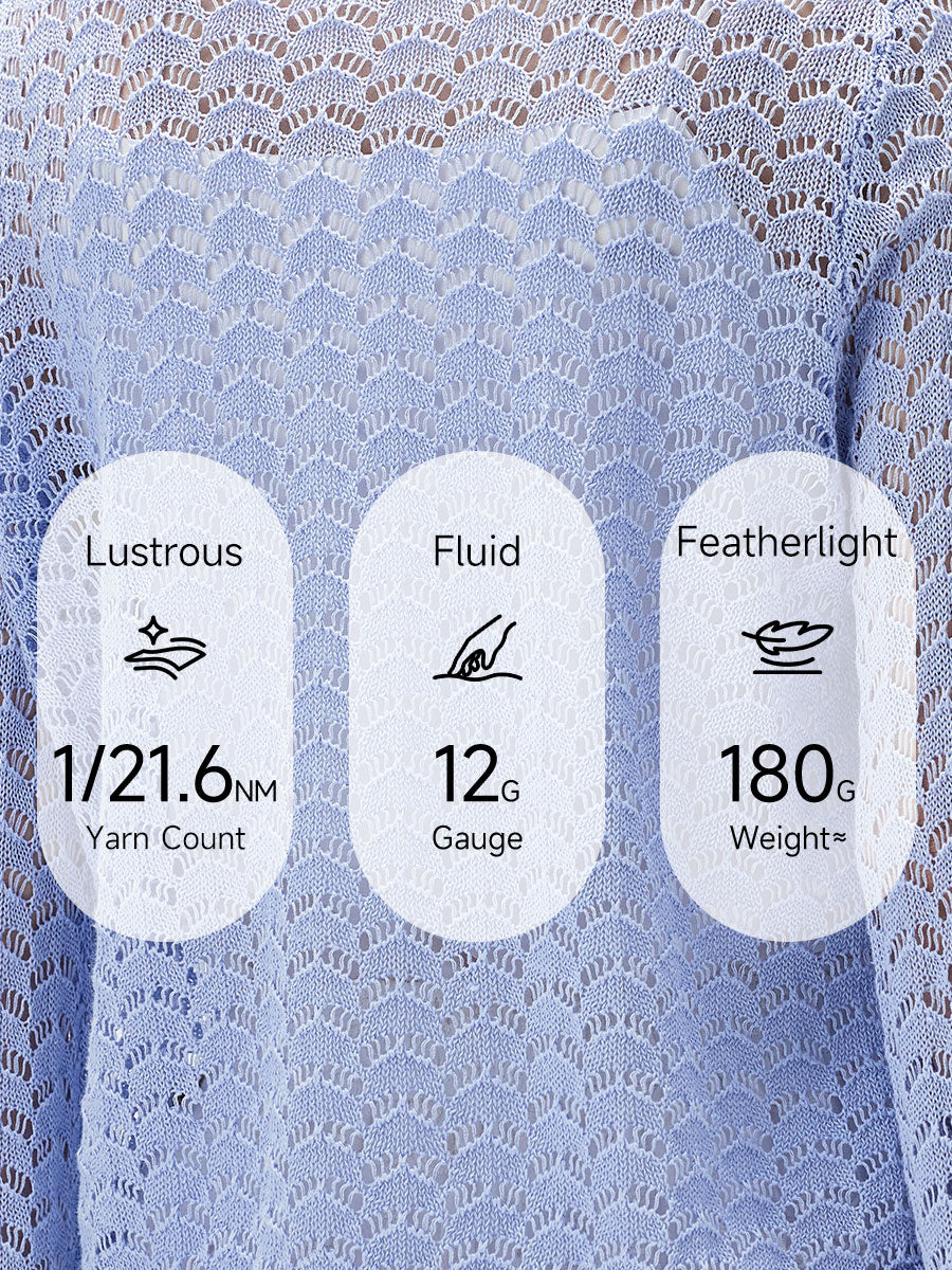 COMOBOCA Women's Linen Lace Knit Tie Front Cardigan