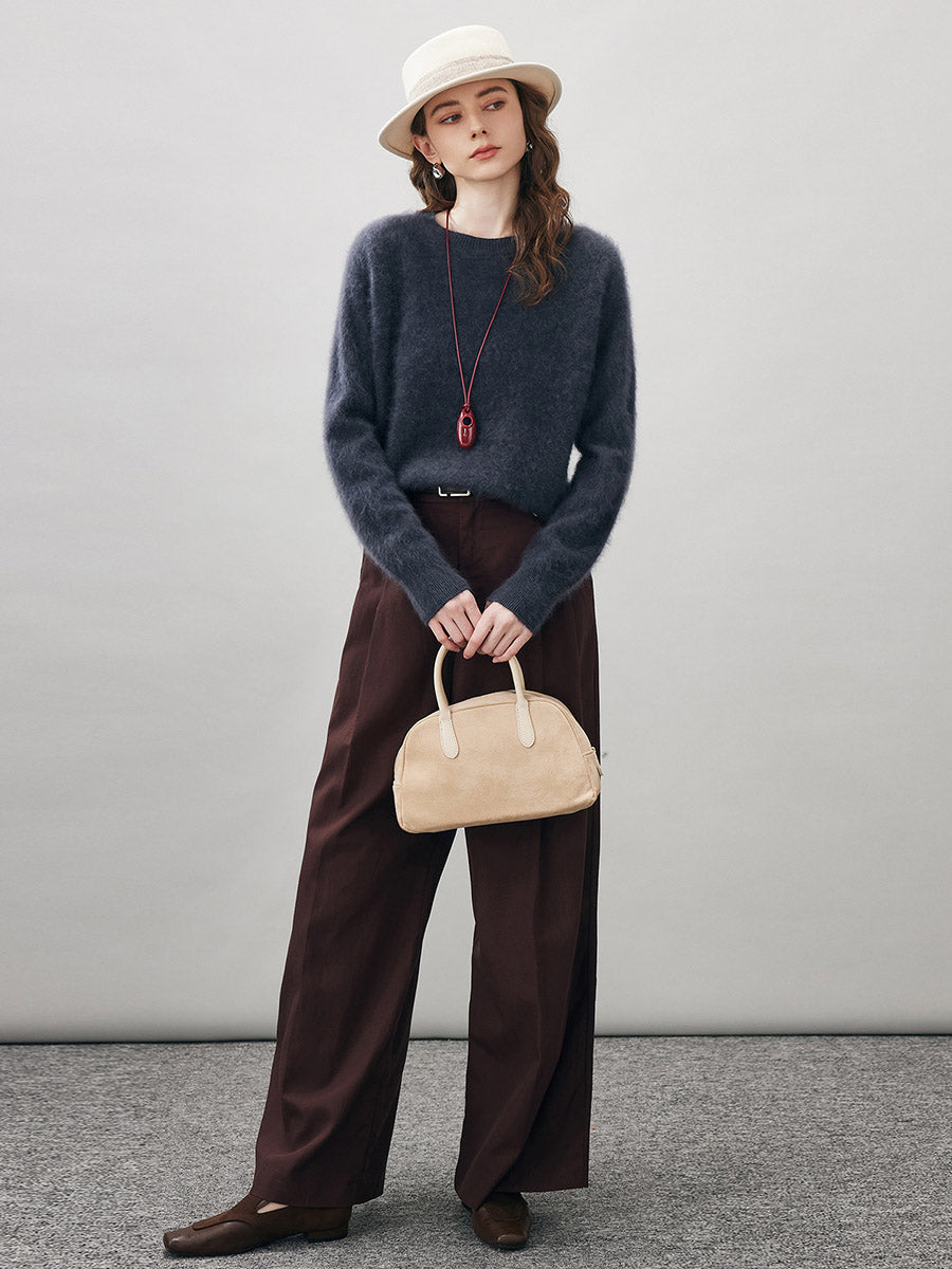 COMOBOCA Women's Wool Seamless Brushed Knit Sweater