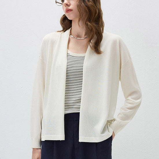 COMOBOCA Women's Open Front Knit Cardigan