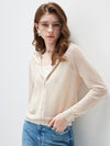 COMOBOCA Women's Sheer Mesh Hooded Zip Up Cardigan