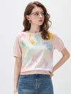 COMOBOCA Floral Women's Floral Print Panel Knit T-Shirt