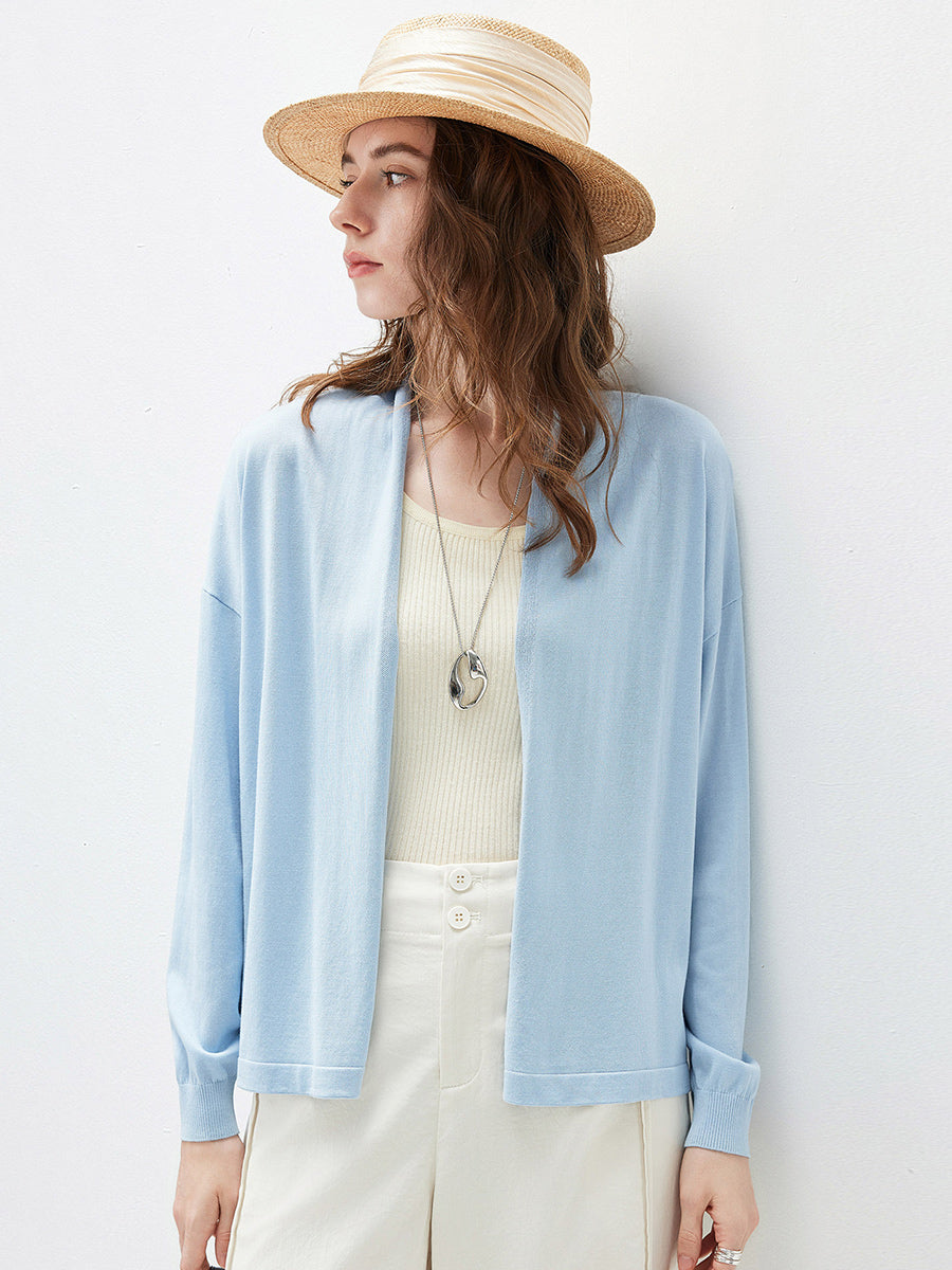 COMOBOCA Women's Open Front Knit Cardigan