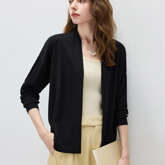 COMOBOCA Women's Open Front Knit Cardigan