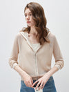 COMOBOCA Women's Sheer Mesh Hooded Zip Up Cardigan