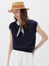 Women’s Mulberry Silk Contrast Collar Striped Knit T-Shirt