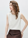 Women's Mock Neck Mulberry Silk Blend Vintage Sleeveless Vest