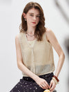 Women’s Linen Blend Knit V-Neck Sleeveless Vest
