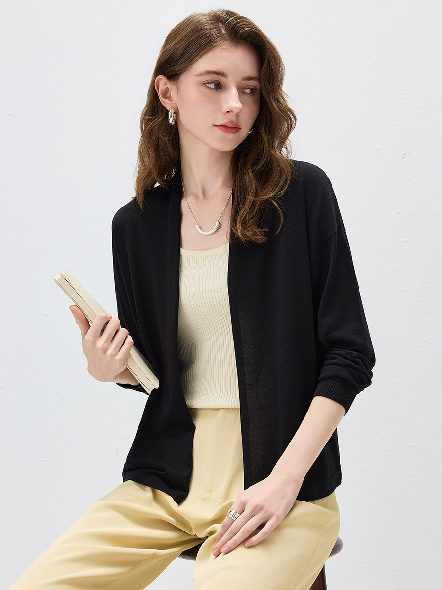 COMOBOCA Women's Open Front Knit Cardigan
