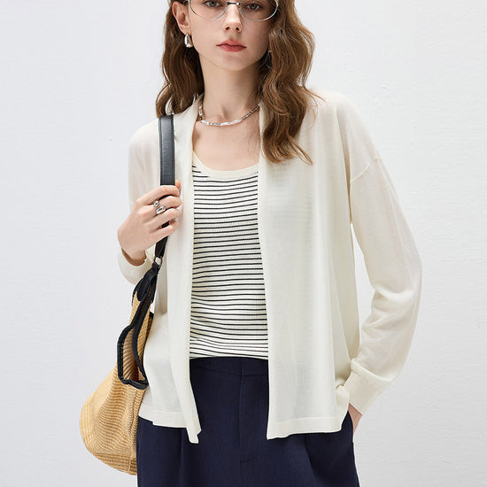 COMOBOCA Women's Open Front Knit Cardigan