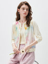 COMOBOCA Women's Floral Print Panel Knit Cardigan