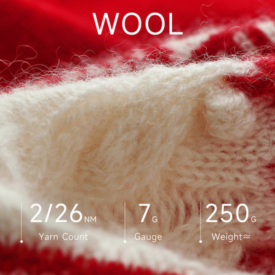 COMOBOCA 100% Wool Kids' Fair Isle Pattern Round Neck Sweater