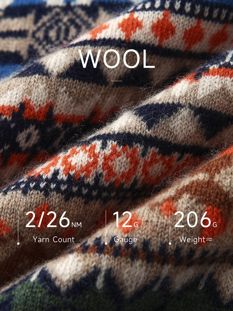 COMOBOCA 100% Wool Women's Fair Isle Knit Vest