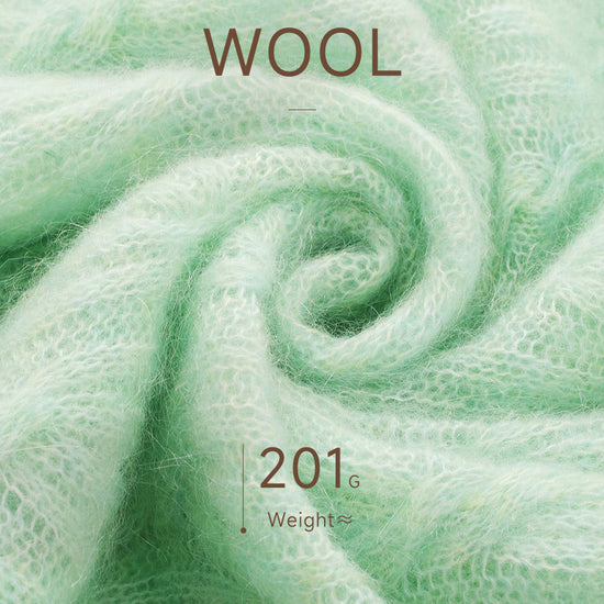 COMOBOCA Women's Mohair Cable Knit Round Neck Sweater