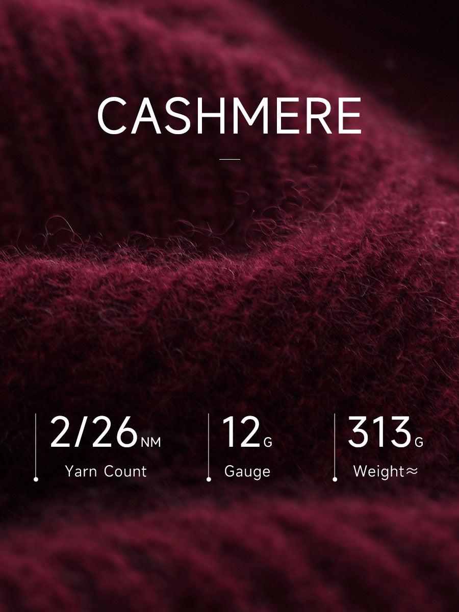 COMOBOCA 100% Cashmere Women's Ribbed Knit Hoodie