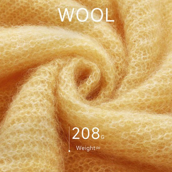 COMOBOCA Women's Mohair Sheer Knit Round Neck Sweater