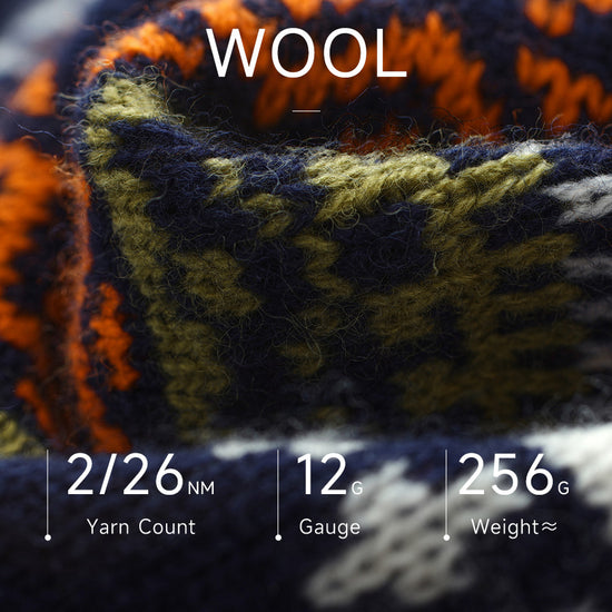 COMOBOCA 100% Wool Kids' Fair Isle Round Neck Sweater