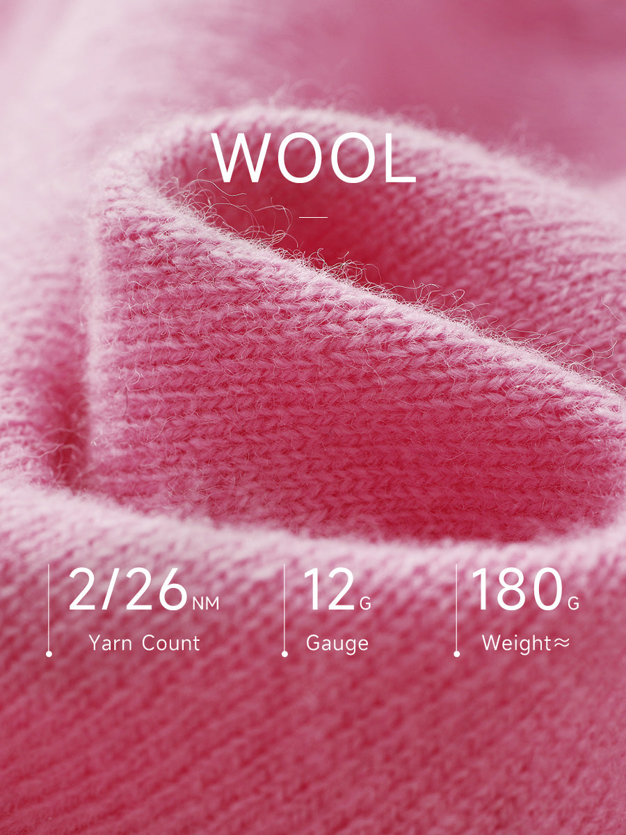 COMOBOCA 100% Wool Kids' Tie-Neck Contrast Trim Sweater