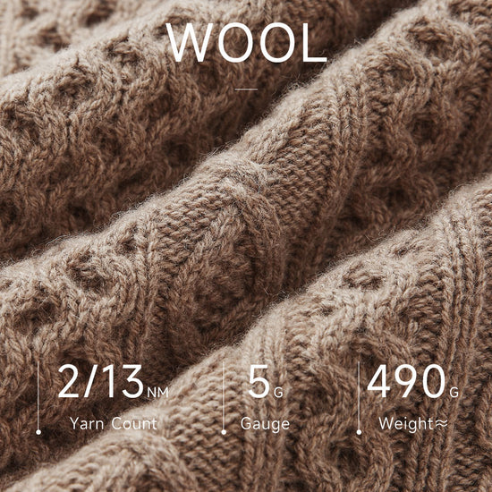 COMOBOCA 100% Wool Women's Cable Knit Button Cardigan