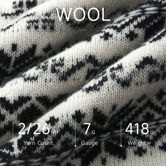 COMOBOCA 100% Wool Women's Snowflake Pattern Cardigan